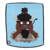 Funny Büffel Bison Cartoon Illustration Rucksack (Abnehmbare Front)