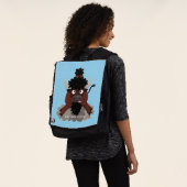 Funny Büffel Bison Cartoon Illustration Rucksack (Ausgewaschen)