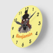 Funny Büffel Bison Cartoon Illustration rund Klon Runde Wanduhr (Winkel)