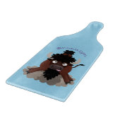 Funny Büffel Bison Cartoon Illustration Schneidebrett (Ecke)