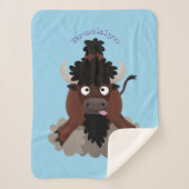 Funny Büffel Bison Cartoon Illustration Sherpadecke (Vorderseite)