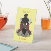 Funny Büffel Bison Cartoon Illustration Sockelschild (In SItu)