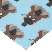 Funny Büffel Bison Cartoon Illustration Tischdecke (Schrägansicht)