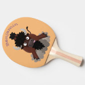 Funny Büffel Bison Cartoon Illustration Tischtennis Schläger (Seitenansicht)