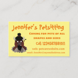 Funny Büffel Bison Cartoon Illustration Visitenkarte