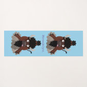 Funny Büffel Bison Cartoon Illustration Yogamatte (Rückseite (Horizontal))