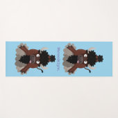 Funny Büffel Bison Cartoon Illustration Yogamatte (Vorderseite (Horizontal))