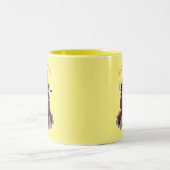 Funny Büffel Bison Cartoon Illustration Zweifarbige Tasse (Mittel)