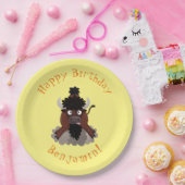 Funny Büffel Bison personalisiert Cartoon Geburtst Pappteller (Party)