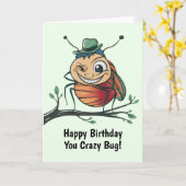 Funny Bug Birthday Karte (Gelbe Blume)