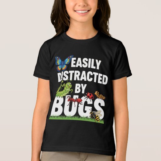Funny Bug Insects Easily Distracted By Bugs Scienc Tri-Blend Shirt (Vorderseite)