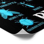 Funny Bug Lover Bugs leicht von Bugs abgelenkt Poster (Ecke)