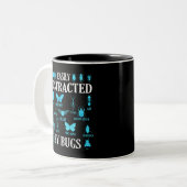 Funny Bug Lover Bugs leicht von Bugs abgelenkt Zweifarbige Tasse (Vorderseite Links)