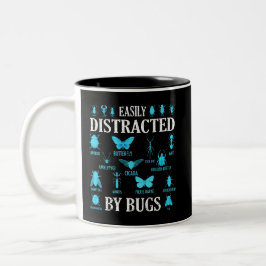 Funny Bug Lover Bugs leicht von Bugs abgelenkt Zweifarbige Tasse