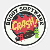 Funny Buggy Software Runder Aufkleber (Vorderseite)