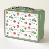 Funny Bugs Pattern Personalisiert Metall Brotdose (Rückseite)