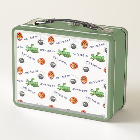 Funny Bugs Pattern Personalisiert Metall Brotdose (Rückseite)