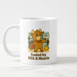 Funny Bull Cartoon - Von Milch und Muskeln gespeis Jumbo-Tasse