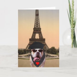 Funny Bull Dog French Valentine Feiertagskarte