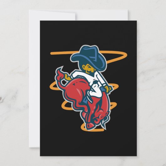 Funny Bull Rider Country Cowboy Reiten Rodeo Gesch Einladung (Vorderseite)