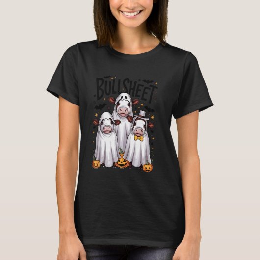 Funny Bull Sheet Highland Cows Lovers Ghost Cow Ha T-Shirt (Vorderseite)