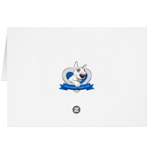 Funny Bull Terrier Gift Card (Rückseite Horizontal)