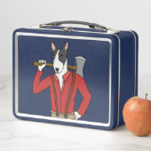 Funny Bull Terrier Lumberjack Metal Lunchbox (Beispiel)
