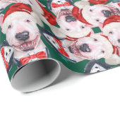 Funny Bull Terrier Weihnachtsmuster Geschenkpapier (Rolleneckpunkt)