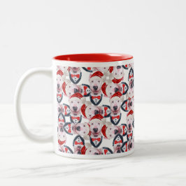 Funny Bull Terrier Weihnachtsmuster Zweifarbige Tasse