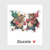 Funny Bull und Bär Aufkleber (Blatt)