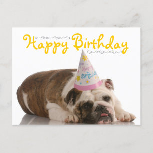 Funny Bulldog Birthday Postkarte