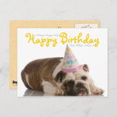 Funny Bulldog Birthday Postkarte (Vorne/Hinten)