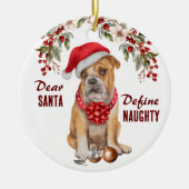 Funny Bulldog definiert Schönheit Weihnachten Keramik Ornament (Vorne)