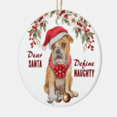 Funny Bulldog definiert Schönheit Weihnachten Keramik Ornament (Links)