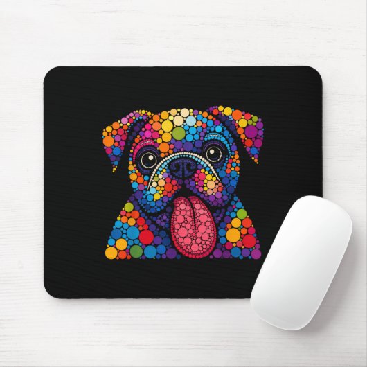 Funny Bulldog Dog Lovers Polka Dot Happy Dot Day G Mousepad (Mit Mouse)
