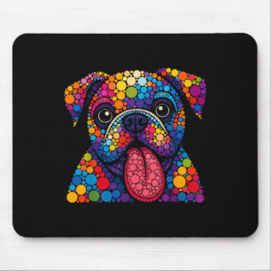 Funny Bulldog Dog Lovers Polka Dot Happy Dot Day G Mousepad