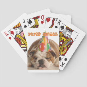 Funny Bulldog Geschenke Party Animal Sleeping Bull Spielkarten