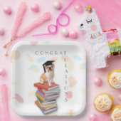 Funny Bulldog Graduation Party Custom Paper Plate Pappteller (Party)