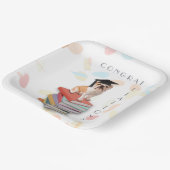 Funny Bulldog Graduation Party Custom Paper Plate Pappteller (Gewinkelt)