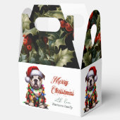 Funny Bulldog Niedlich Watercolor Hunde Weihnachte Geschenkschachtel (Geöffnet)