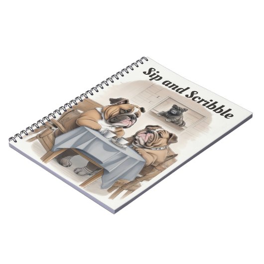 Funny Bulldog Notizblock (Linke Seite)