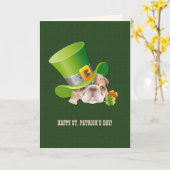 Funny Bulldog St. Patrick's Day Karte (Gelbe Blume)