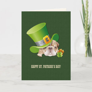 Funny Bulldog St. Patrick's Day Karte