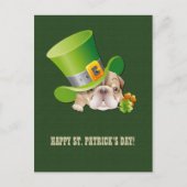 Funny Bulldog St.Patrick's Day Postcards Postkarte (Vorderseite)
