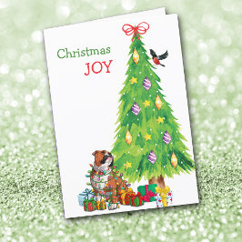 Funny Bulldog und Holiday Tree Weihnachten