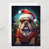 Funny Bulldog Weihnachtskarte Feiertagskarte (Vorne/Hinten)