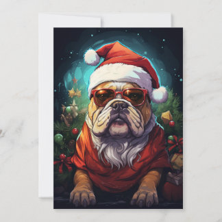 Funny Bulldog Weihnachtskarte Feiertagskarte