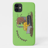 Funny Bulldozer Driving Cartoon Case-Mate iPhone Hülle (Rückseite)