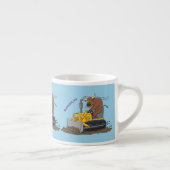 Funny Bulldozer Driving Cartoon Espressotasse (Rechts)