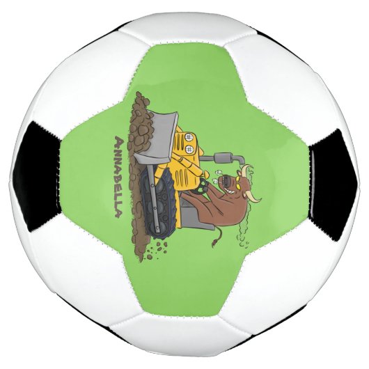 Funny Bulldozer Driving Cartoon Fußball (Gedreht)